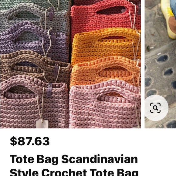 Scandinavian Style Crochet Tote Bag - Picture 10 of 11